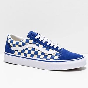 blue checkered vans with laces